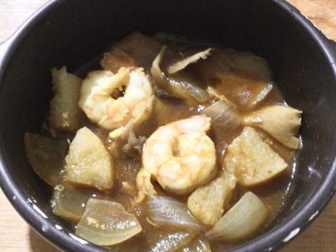 海老長芋玉ねぎ舞茸カレー♪